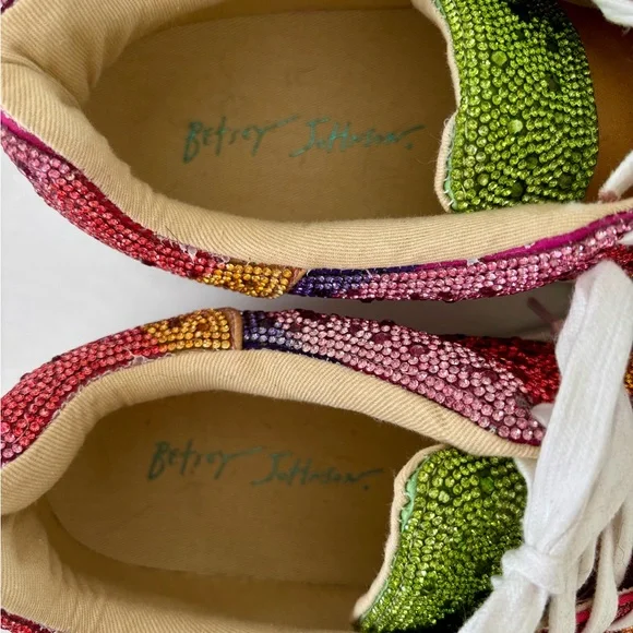Betsey Johnson Crystal-Embellished Women's Sneakers 9 - Picture 5 of 7